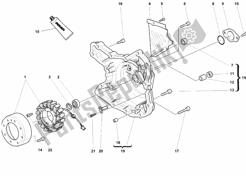 Wszystkie części do Pokrywa Generatora Ducati Monster 750 Dark 1999